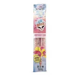New MilK MAGIC 4 Pack Straws "Birthday Cake" Flavored Milk Straws Gluten Free